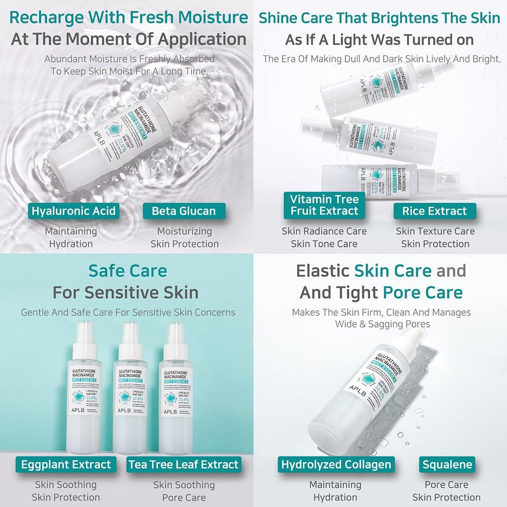 Kbeauty Glass Skin APLB Glutathione Niacinamide Series