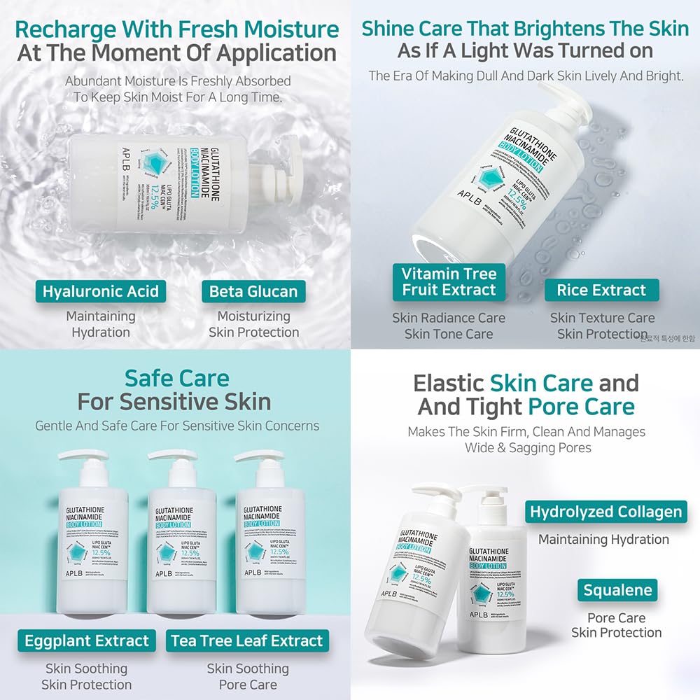 Kbeauty Glass Skin APLB Glutathione Niacinamide Series 