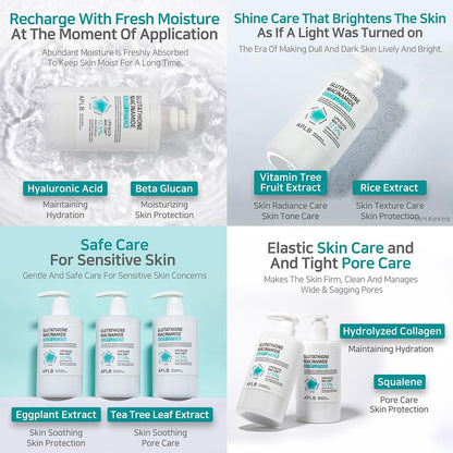 Kbeauty Glass Skin APLB Glutathione Niacinamide Series 