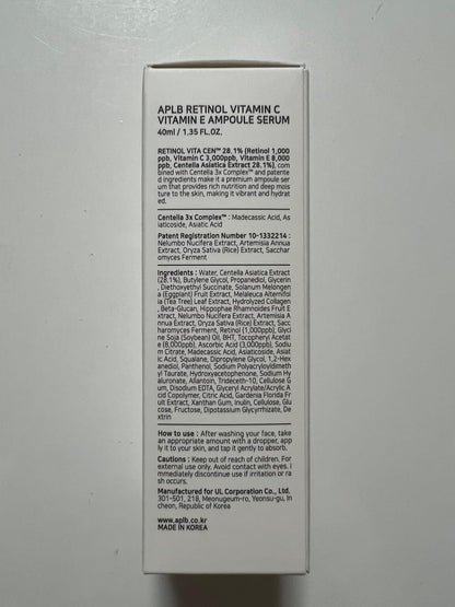 Kbeauty Glass Skin APLB Retinol Vitamin C Vitamin E 