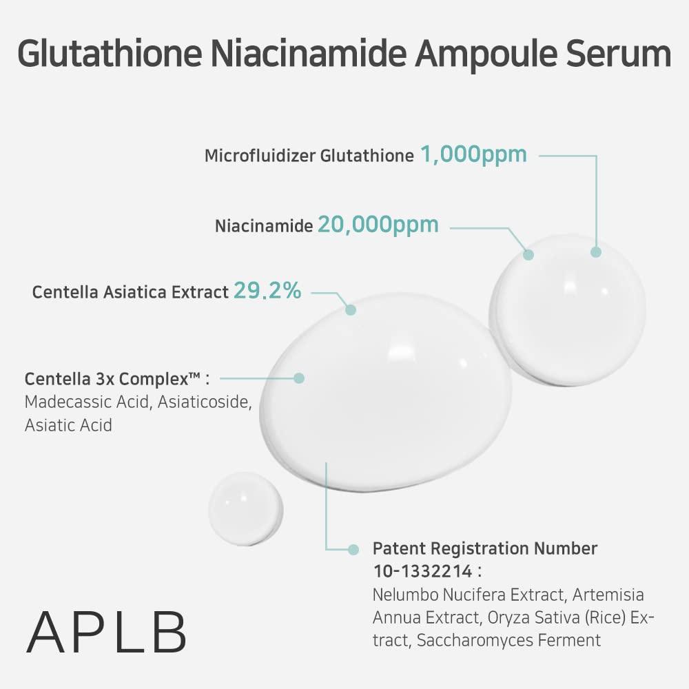 Kbeauty Glass Skin APLB Glutathione Niacinamide Ampoule Serum 40ml 