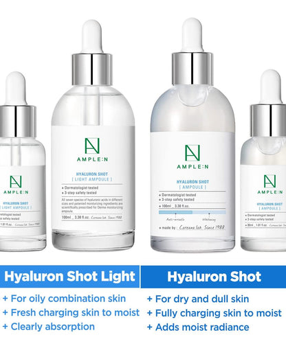 Kbeauty Glass Skin AMPLE:N Hyaluron Shot Light Ampoule 100ml 