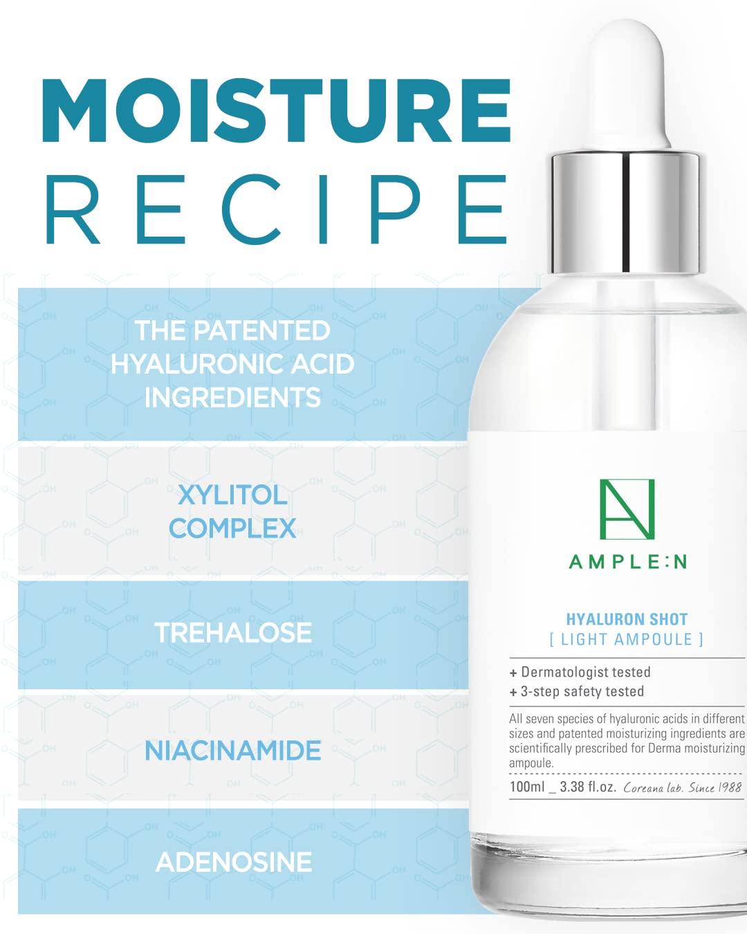 Kbeauty Glass Skin AMPLE:N Hyaluron Shot Light Ampoule 100ml 