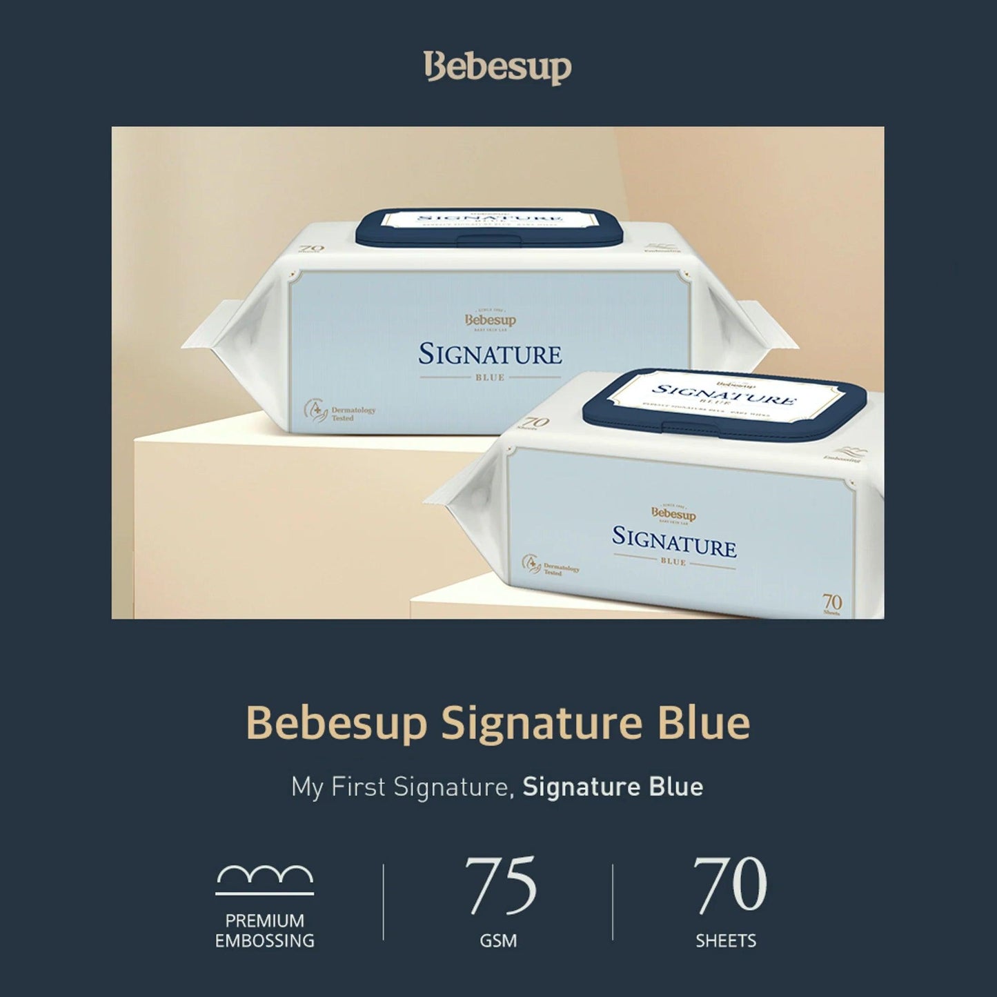 Kbeauty Glass Skin Bebesup Signature Blue Baby Wipes 