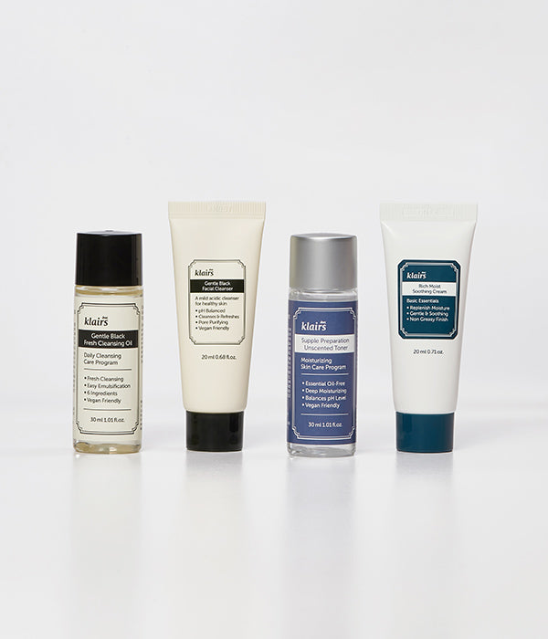 Kbeauty Glass Skin Dear, Klairs Skincare Trial Kit 