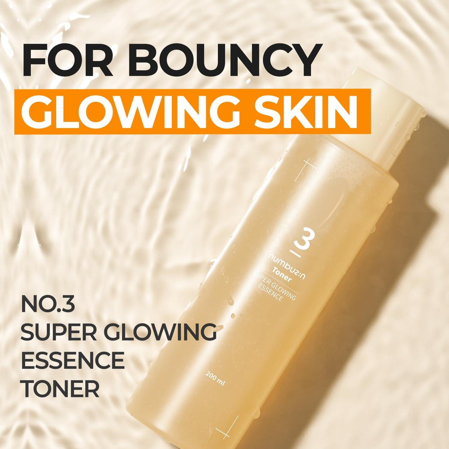 Kbeauty Glass Skin Numbuzin No.3 Super Glowing Essence Toner 200ml 