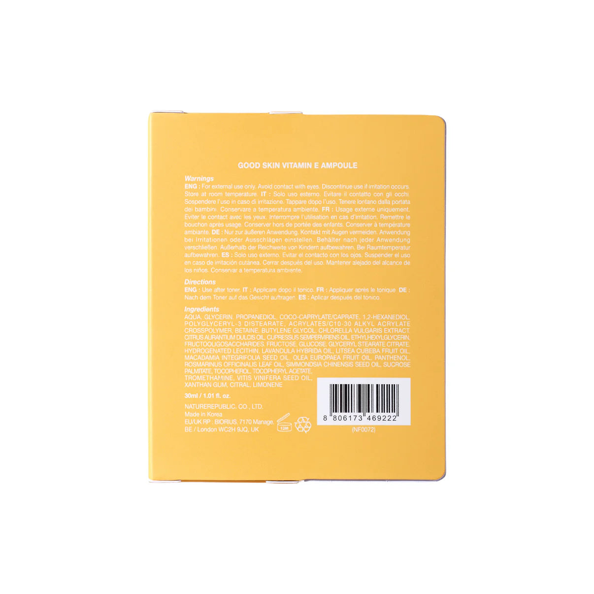 Wholesale Quantity Discount Bulk Pack Kbeauty Glass Skin Nature Republic Good Skin Ampoule 