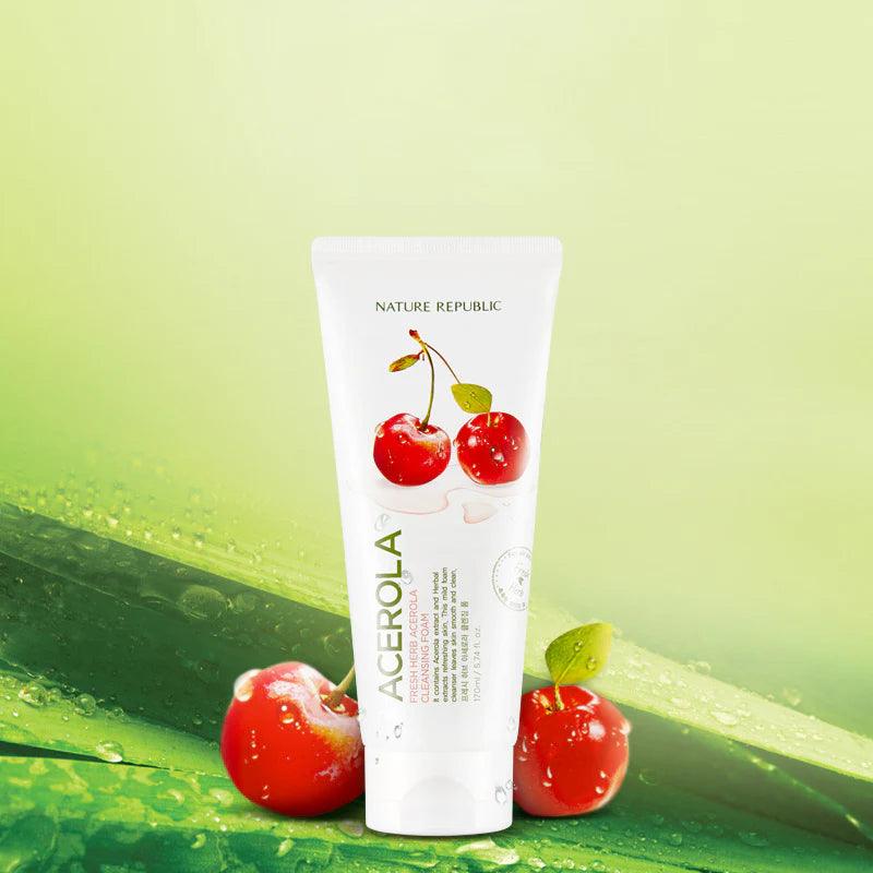 Kbeauty Glass Skin Nature Republic Fresh Herb Acerola Cleansing Foam 