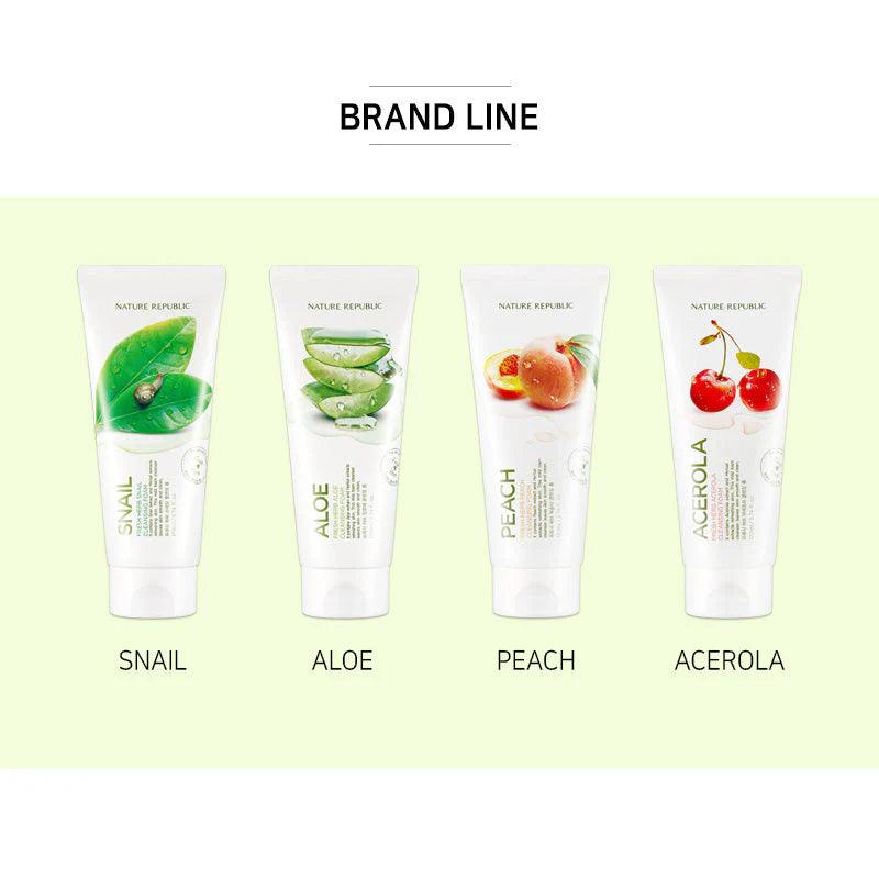 Kbeauty Glass Skin Nature Republic Fresh Herb Acerola Cleansing Foam 