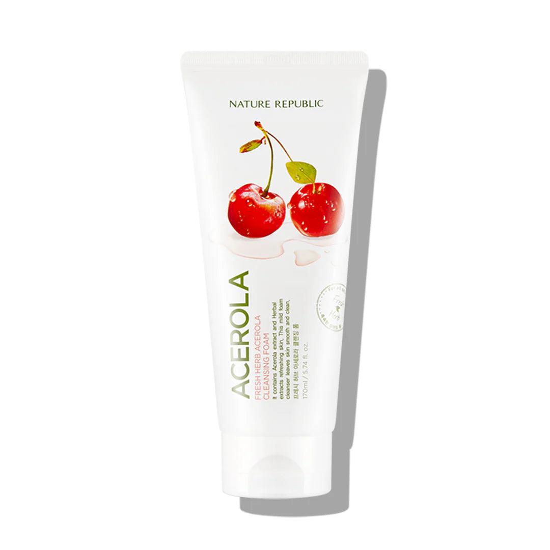 Kbeauty Glass Skin Nature Republic Fresh Herb Acerola Cleansing Foam 