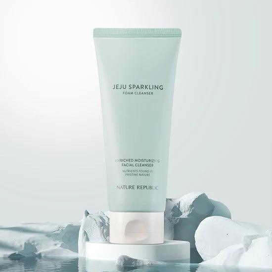 Kbeauty Glass Skin Nature Republic Jeju Sparkling Foam Cleanser 