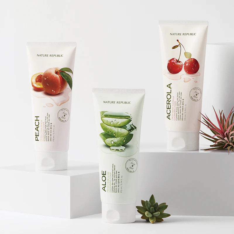 Wholesale Quantity Discount Bulk Pack Kbeauty Glass Skin Nature Republic Fresh Herb Cleansing Foam 