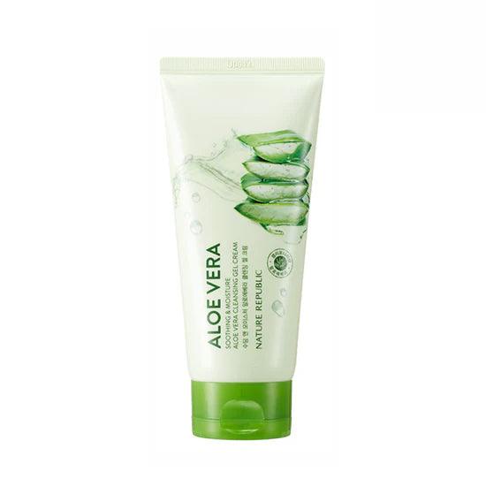 Kbeauty Glass Skin Nature Republic Soothing & Moisture Aloe Vera Cleansing Gel Cream 