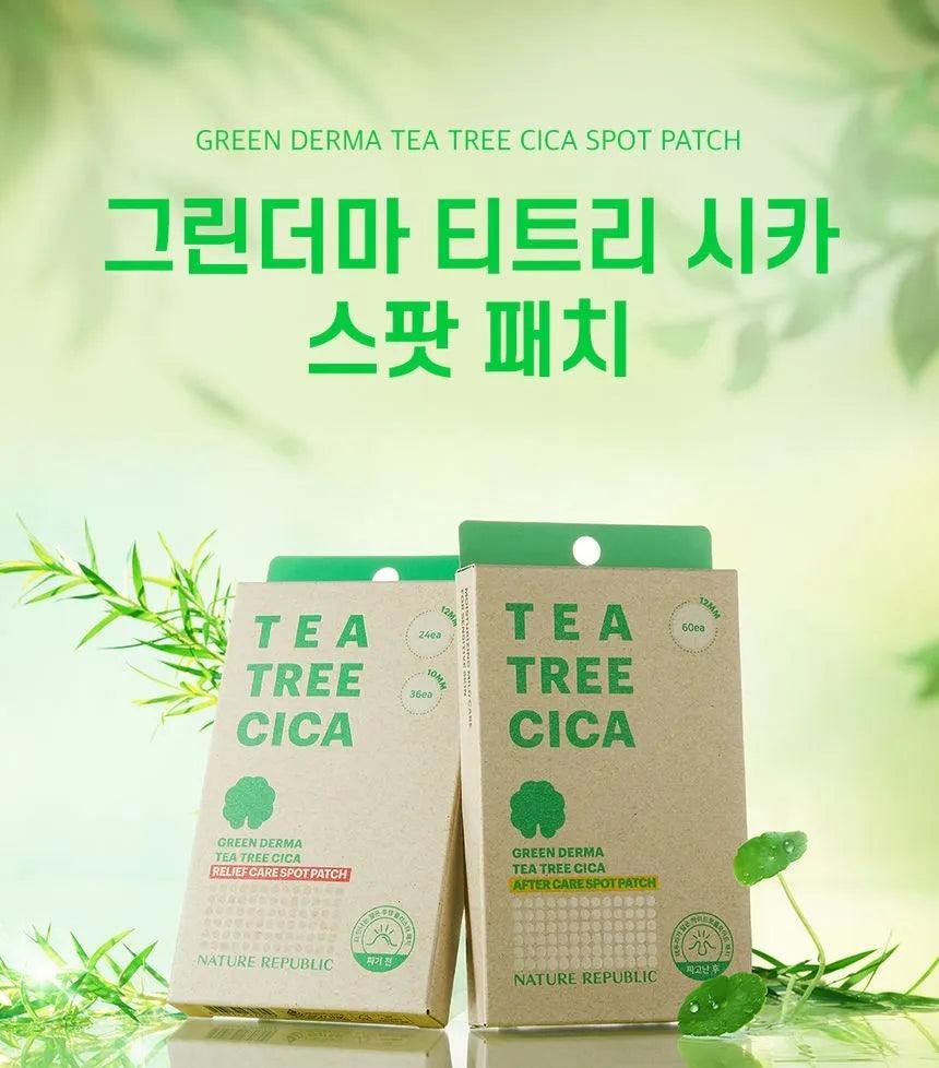 Kbeauty Glass Skin Nature Republic Green Derma Tea Tree Cica Relief Care Spot Patch 