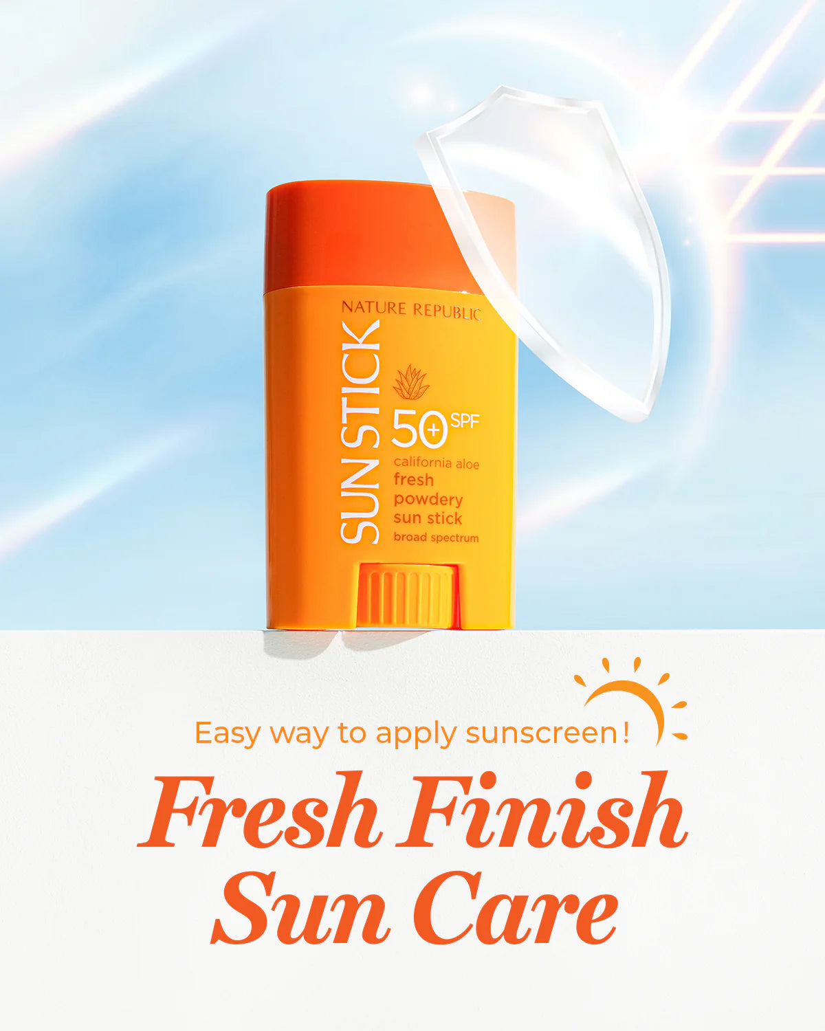 Kbeauty Glass Skin Nature Republic California Aloe Fresh Powdery Sun Stick Broad Spectrum Spf50+ 