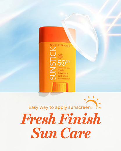 Kbeauty Glass Skin Nature Republic California Aloe Fresh Powdery Sun Stick Broad Spectrum Spf50+ 