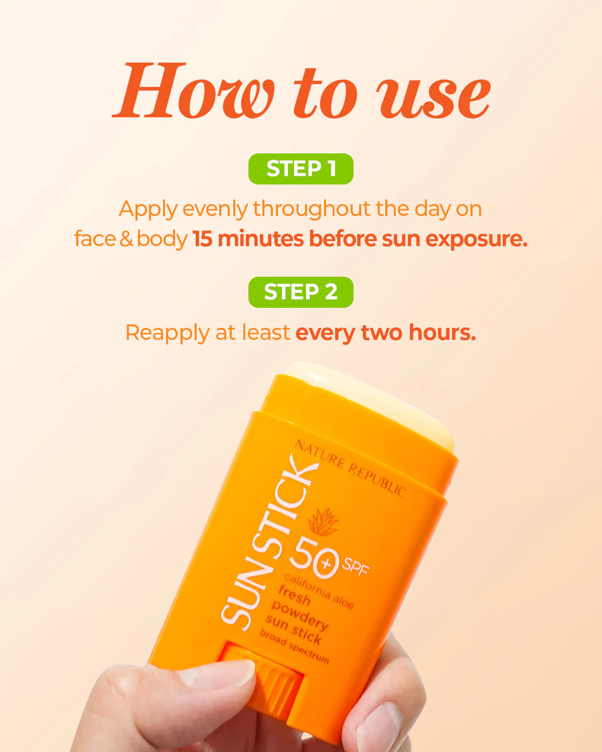 Kbeauty Glass Skin Nature Republic California Aloe Fresh Powdery Sun Stick Broad Spectrum Spf50+ 