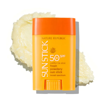 Kbeauty Glass Skin Nature Republic California Aloe Fresh Powdery Sun Stick Broad Spectrum Spf50+ 