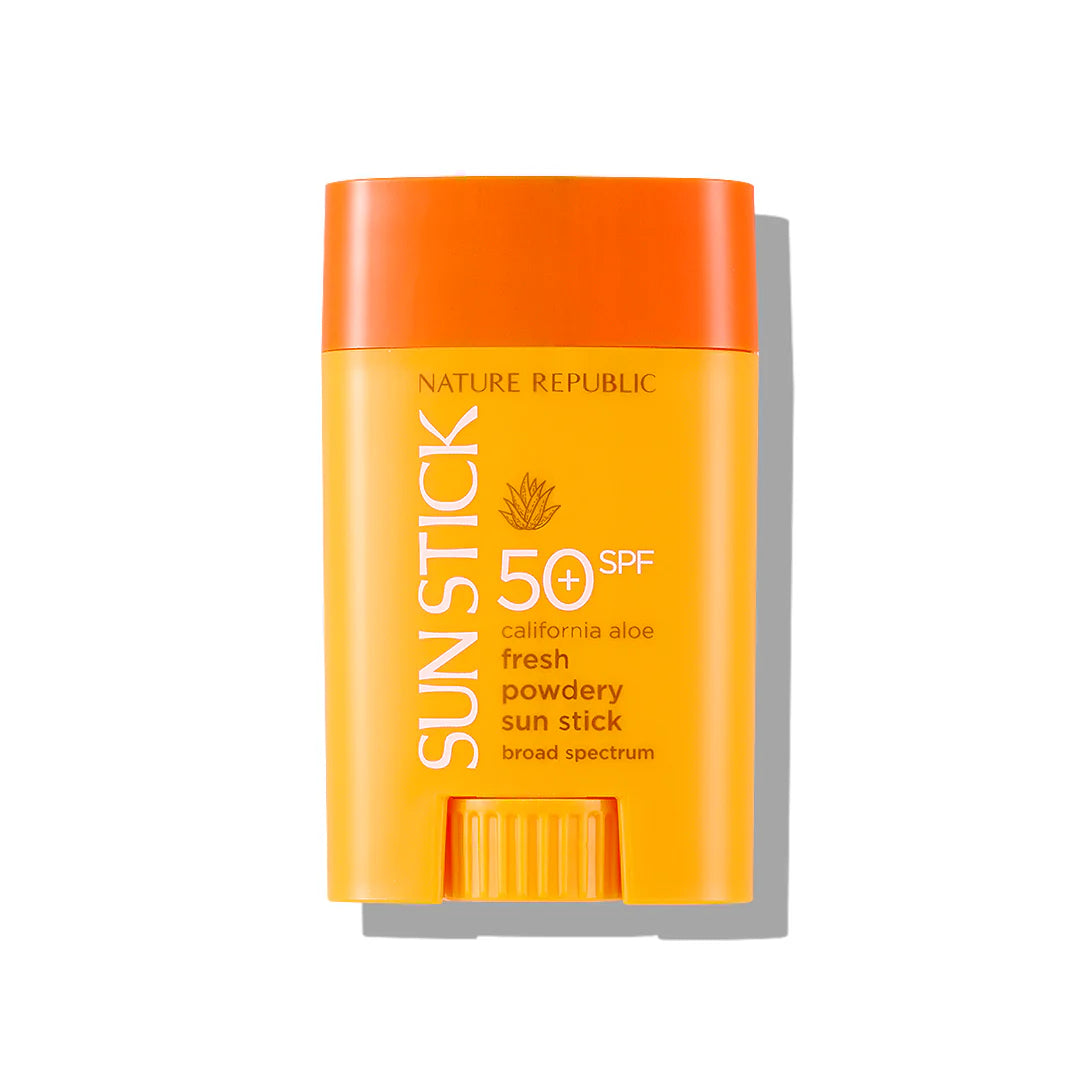 Kbeauty Glass Skin Nature Republic California Aloe Fresh Powdery Sun Stick Broad Spectrum Spf50+ 