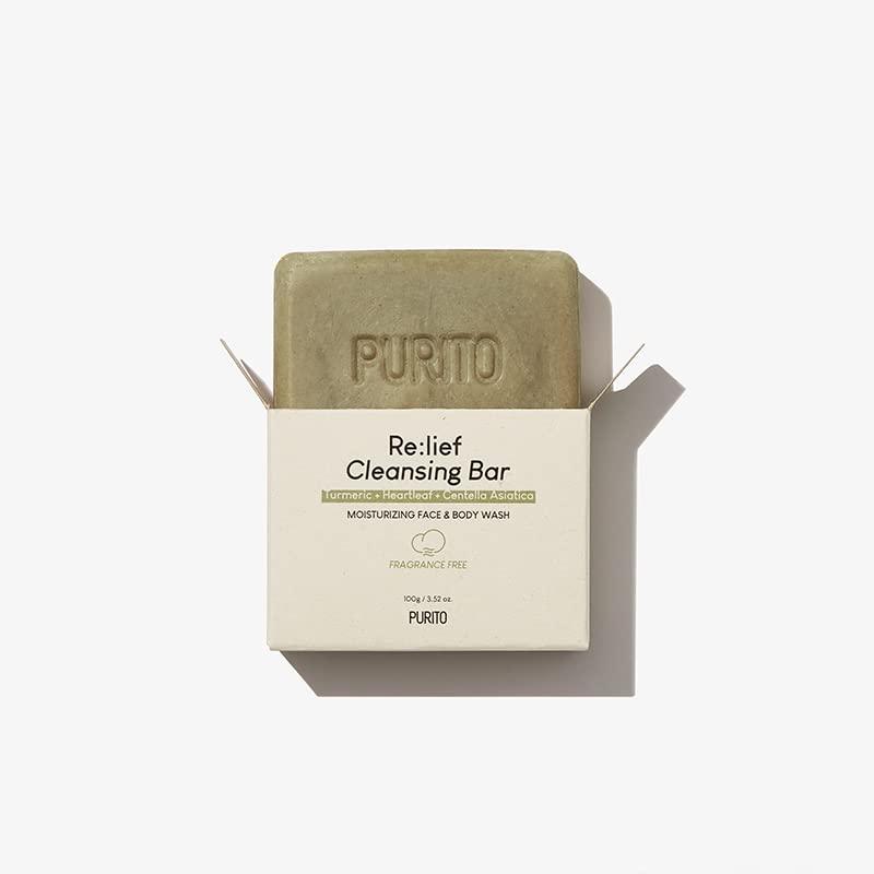 Kbeauty Glass Skin Purito Re:lief Cleansing Bar 100g 