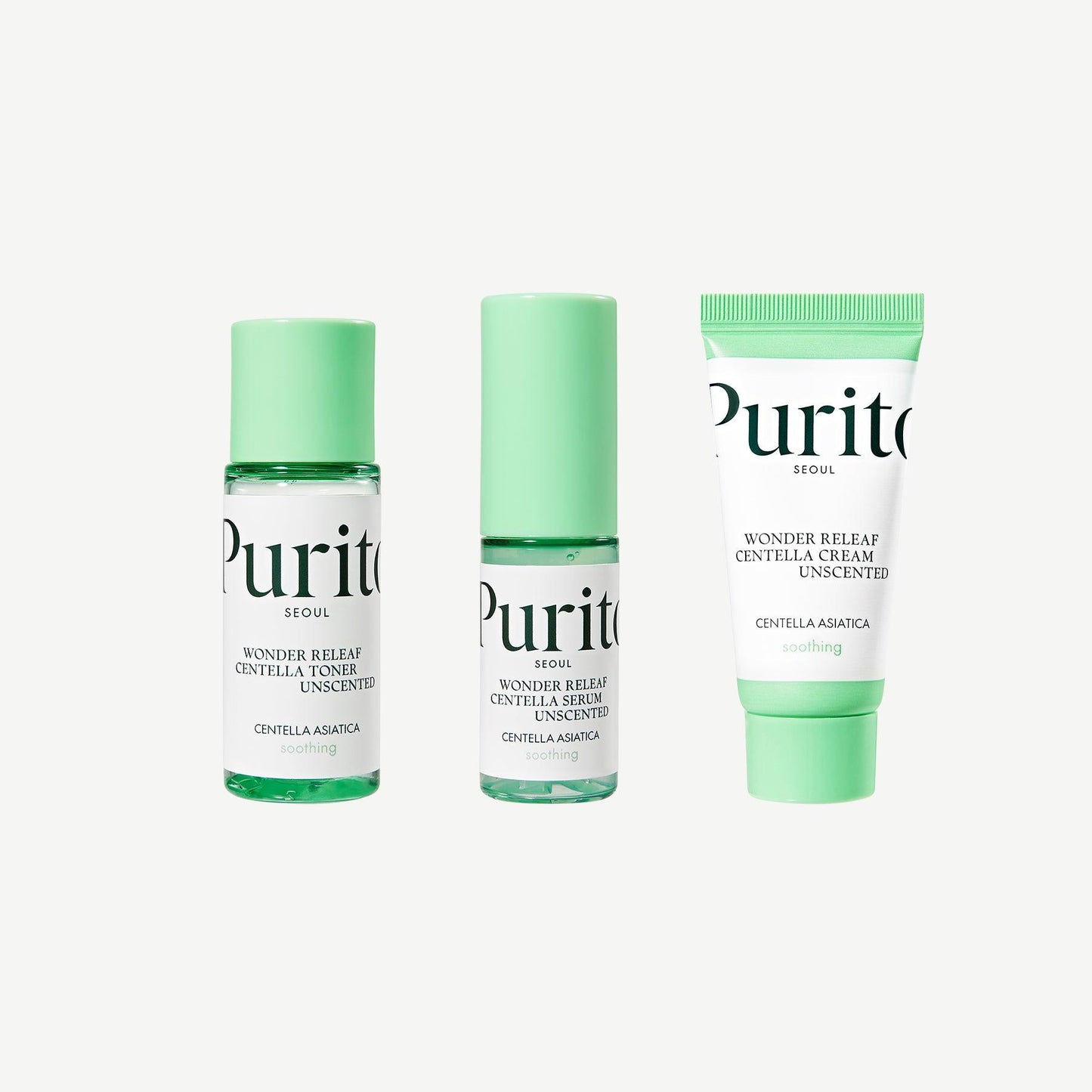 Kbeauty Glass Skin Purito Wonder Releaf Centella Mini Kit Unscented 1ea 