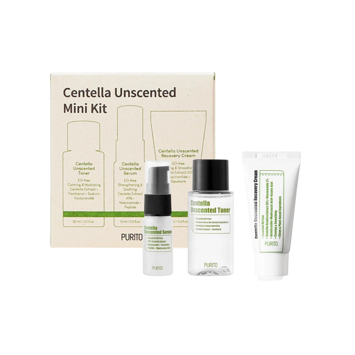 Kbeauty Glass Skin Purito Centella Unscented Line Travel Kit (mini) 