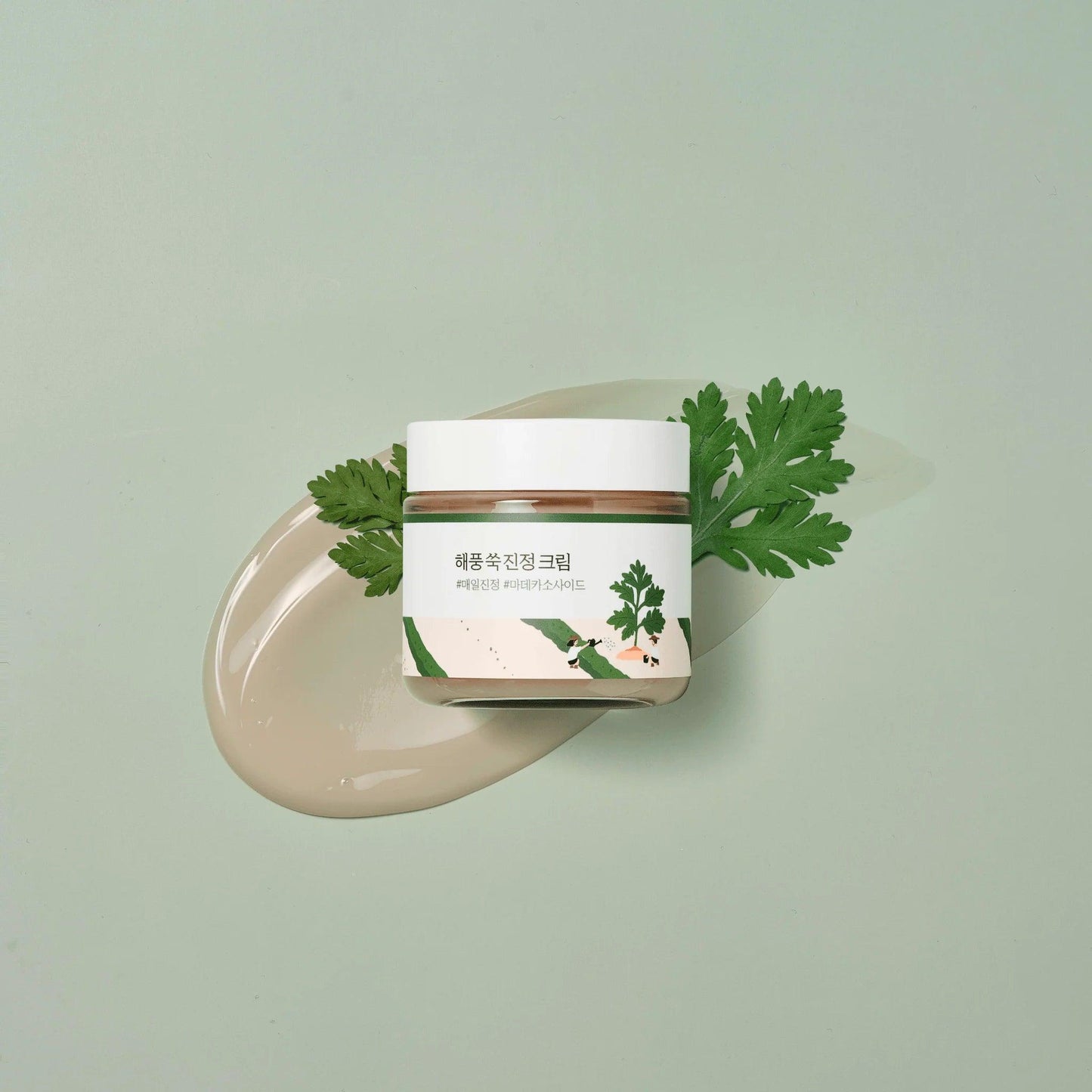 Kbeauty Glass Skin Round Lab Mugwort Calming Cream 80ml 