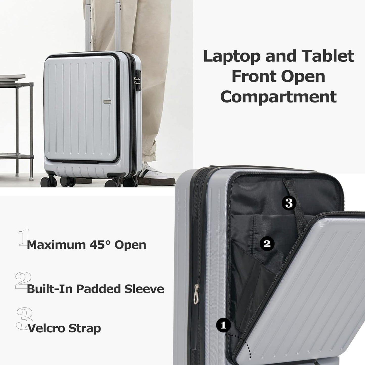 Carry-on Luggage by MAITO - Hardside Lightweight Carry on Luggage with Spinner Wheels