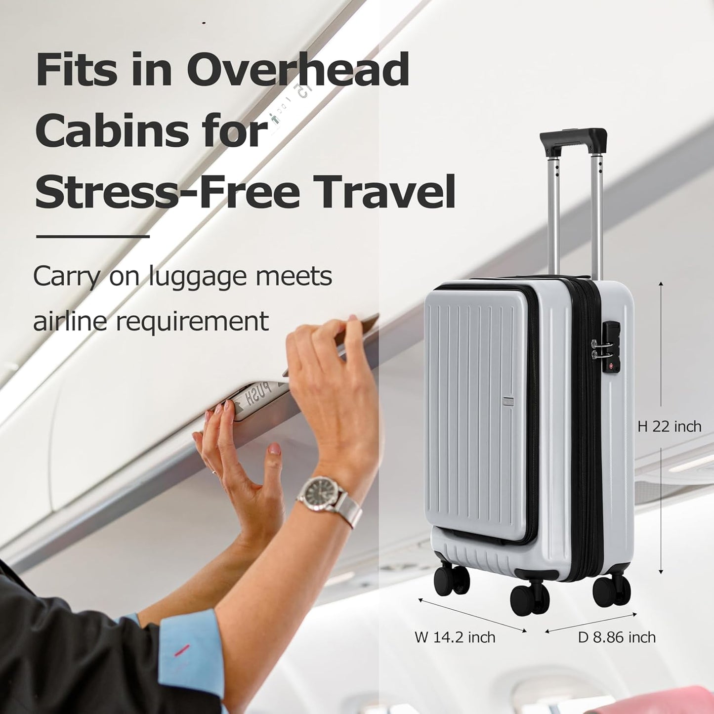 Carry-on Luggage by MAITO - Hardside Lightweight Carry on Luggage with Spinner Wheels